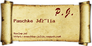 Paschke Júlia névjegykártya